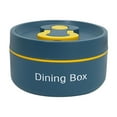 thumbnail image 1 of Yhmxh Insulated Food Lunch Container, Stainless Steel Thermal Lunch Container Portable Thermal Cooking Pot Double Layer Box Round Shape Food Container Covered Soup Bowl for Office (Blue), 1 of 6