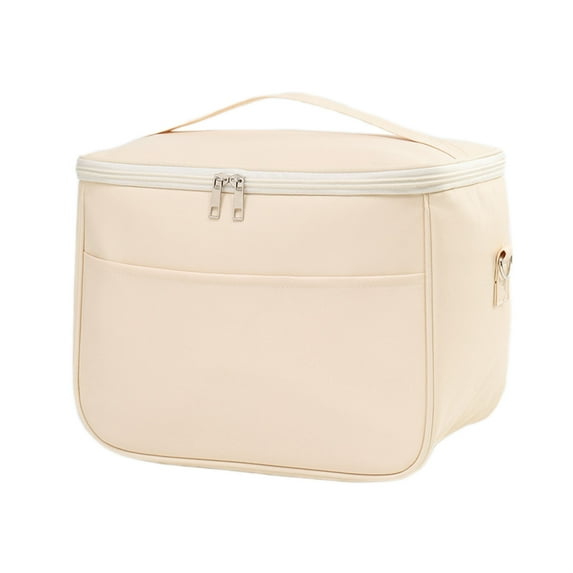 Yhmxh Insulated Lunch Bags for Women &Men, Reusable Cooler Bento Bag Lightweight PU Leather Waterproof Lunch Box, Leak-Proof Tote Bag with Handle For Work Picnic, Travel(Khaki)