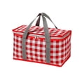 thumbnail image 1 of Yhmxh Insulated Picnic Cooler Bag with Zippered Top Keeps Hot Or Cold for Picnics, Picnic Reusable Basket Bags Beach Bag Foldable Cooler Bag for Beach, Food Delivery Or Outdoor (13.8x7.9x7.9 in), 1 of 6