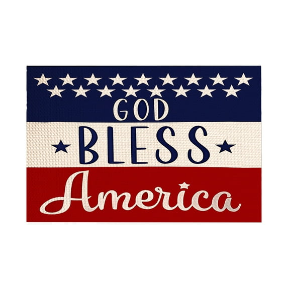 Yhmxh July 4th Placemats, Red White Blue Heat Resistant Placemat Washable Cotton Linen Summer Table Mats, Independence Day Party Holiday Decorations for Home Kitchen Dining Table Outdoor Indoor