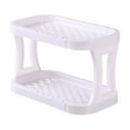 thumbnail image 1 of Yhmxh Kitchen Spice Rack Bathroom Countertop Organizer, 2-Tier Foldable Desk Organizers, Mail Holder for Office Desk, Cosmetic Stationery Storage Holder Multifunctional Plastic Shelf (White), 1 of 6