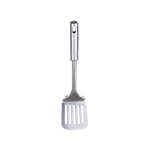 Yhmxh Kitchen Stainless Steel Slotted Turner, 12.6x3.2 Inch Non-Slip BBQ Spatula for Steaks, Comfortable Grip, Heat Resistant & Dishwasher Safe Slotted Spatula, Kitchen Tool for Burgers & Grilling