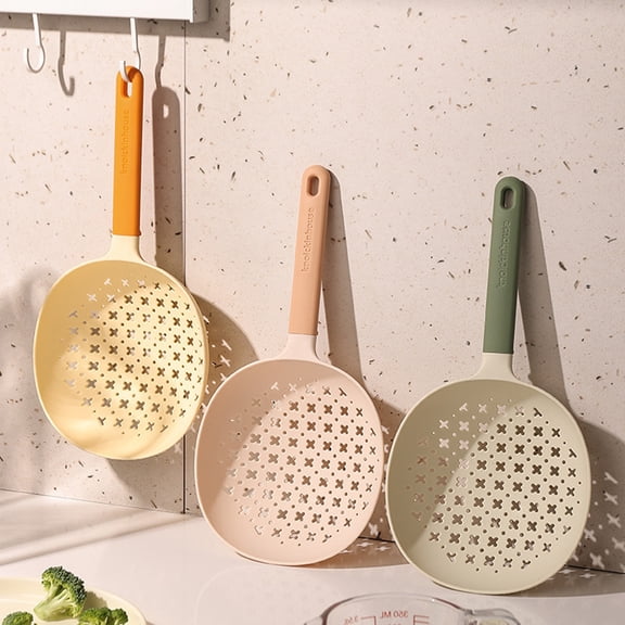 Yhmxh Kitchen Strainer Spoon, Durable Plastic Pasta Strainer for Effortless Draining, Ideal for Noodles, Dumplings, Scoop Plus Colander, Spoon Drainer & Food Strainers for Everyday Cooking Needs