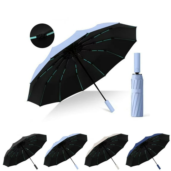 Yhmxh Large Double-Ribs Umbrella Automatic Folding Umbrella for Women Men, Travel,UPF 50+ Sun Blocking Umbrella Compact Auto Open Close Windproof Travel Umbrella Sturdy Grip Fits Backpack