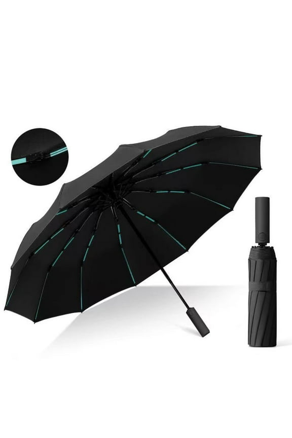 Large Double-Ribs Umbrella Automatic Folding Umbrella for Women Men, Travel,UPF 50+ Sun Blocking Umbrella Compact Auto Open Close Windproof Travel Umbrella Sturdy Grip Fits Backpack