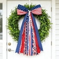 thumbnail image 1 of Yhmxh Large Patriotic Star Ribbons Bow for Wreath, Red White Buffalo Plaid Fabric Ribbons Set American Flag Ribbon Bow for Front Door, Fourth of July 250th Anniversary Decoration for Indoor Outdoor, 1 of 6