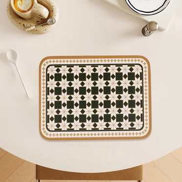 BiFandian Faux Leather Placemat, Waterproof Washable Place Mat, Heat ...
