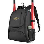 Yhmxh Lightweight Softball Bag Baseball Backpack, with Shoes Compartment for Men, Large Capacity Baseball Bags Gift for Adults with Fence Hook Hold 4 Tee Ball Bats, Helmet, TBall Gear