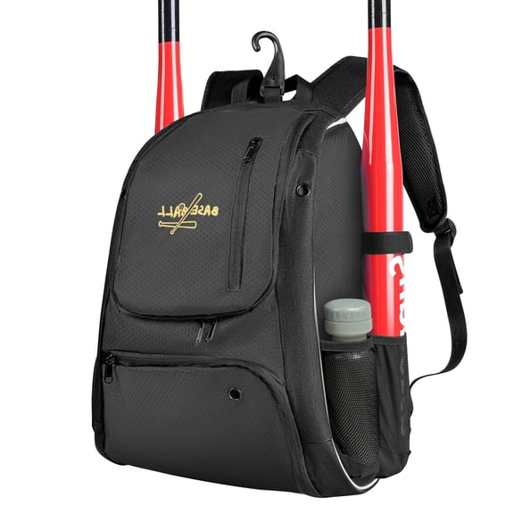 Yhmxh Lightweight Softball Bag Baseball Backpack, with Shoes Compartment for Men, Large Capacity Baseball Bags Gift for Adults with Fence Hook Hold 4 Tee Ball Bats, Helmet, TBall Gear