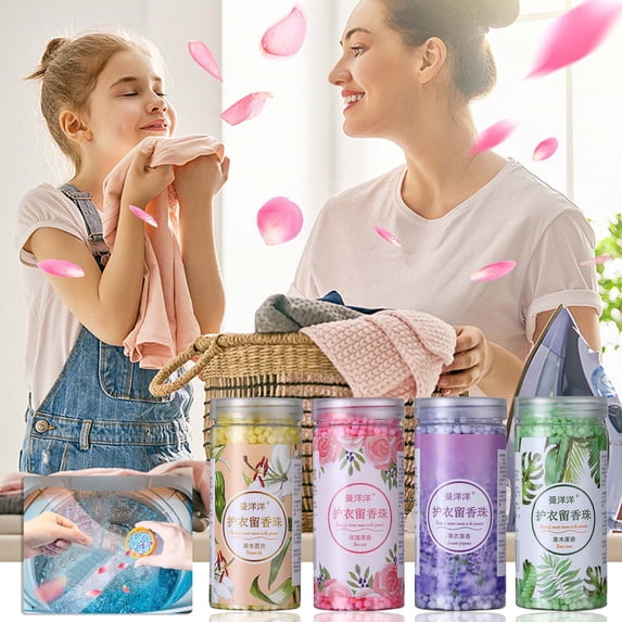 Yhmxh Lily Scented Laundry Booster Beads – Eco-Friendly, Non-Toxic Scent Enhancer for Washer – Long-, Plastic-Free Packaging, 200g– Perfect for Fresh, Clean Laundry