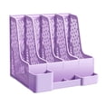 thumbnail image 1 of Yhmxh Magazine File Holder with Pen Holder and Storage Case, Plastic Desk Organizer File Folder Holder with 4 Vertical Compartments, Sturdy Desktop Binder Organizer for Office, Work, Home, 1 of 6
