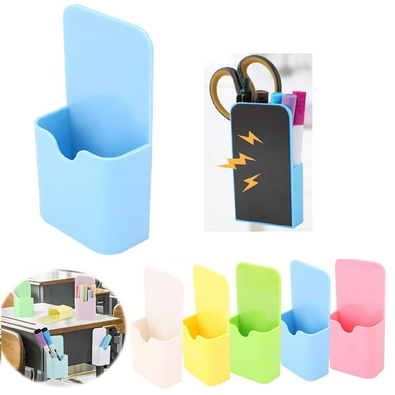 Yhmxh Magnetic Pen Holder Pencil Holder, Dry Erase Marker Holder Magnetic Pen Organizer, Plastic Magnet Dry Erase Ruler Storage Organizer Home Office Supplies for Refrigerator Whiteboard Locker