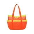 thumbnail image 1 of Yhmxh Mesh Beach Bag, Multi Pocket Capacity Large Portable Swimming Bag, Large Beach Bags for Women, Beach Tote Bag with Multi Functional Pockets for Family Travel/Vacation (Orange), 1 of 5