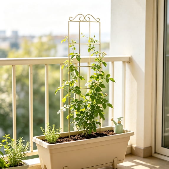 Yhmxh Metal Garden Trellis for Climbing Plants, 19.6 inch Decorative Plants Support Trellis, Rustproof Wire Flower Trellis for Roses Clematis Vine Vegetables, Yard Flower Bed Plants Climbing Frame
