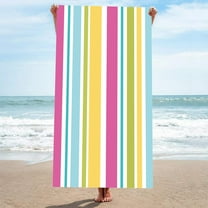 Yhmxh Microfiber Beach Towels Oversized, 30x60 Inch Quick Dry Sturdy Sand Free Bath Towels with Stripe Pattern, High Absorbent Beach Mat for Beach, Bathroom, Pool Party, Picnic