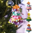 thumbnail image 1 of Yhmxh Mini Crochet Christmas Tree Hanging Ornaments with Bell Handmade, Hand-Knitted Car Mirror Hanging Accessories Christmas Decor Xmas Cheer Gifts Christmas Tree Decorations for Home Decor Party, 1 of 7