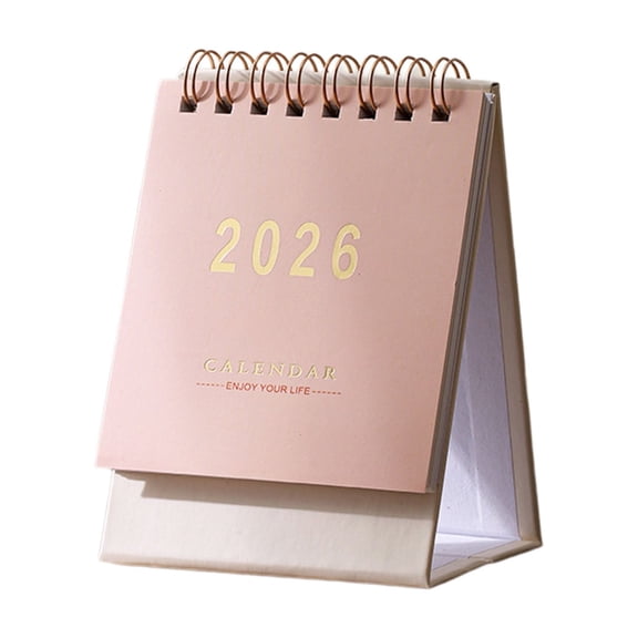 Yhmxh Mini Desk Calendar 2026 - Standing Flip Monthy Small Desktop Calendar Runs from Now to Dec Thick Paper Standing Flip Colorful Monthly Calendar Planner Twin-Wire Binding for for Home Office