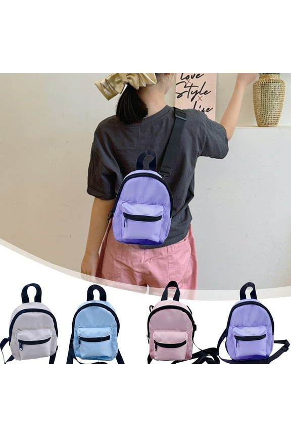 Mini Nylon Backpack, Lightweight Fashion Purse Casual Daypack for Women, Daily-use Travel Satchel Rucksack Cute Shoulder Bag with Adjustable Shoulder Straps (Purple)