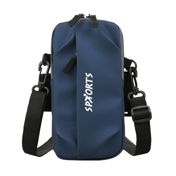 Yhmxh Multifunctional Outdoor Sweat-Proof Running Armbag Cross-Body Shoulder Casual Wallet Purse Crossbody Bag Gym Fitness Cell Phone Key Holder for for Men & Women School(Blue)