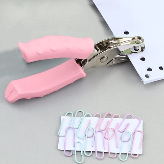 Yhmxh Single Hole Punch Handheld Hole Puncher, Portable 1/4 Inch Round Hole Punch Plier with Non-Slip Soft Grip Handles for Paper, ID Card, Scrapbooking, Crafts, Office Binding Supplies