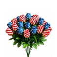 thumbnail image 1 of Yhmxh Patriotic Artificial Flowers 13.7" Red White and Blue 4th of July Flower Stars & Stripes Roses Bulk Memorial Cemetery Flowers for Veteran Independence Day Table Centerpiece Home Decor 1 Pcs, 1 of 7