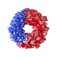 thumbnail image 1 of Yhmxh Patriotic Front Door Wreath, 16" 4th July Independence Day Wreath America Patriotic Flag Burlap Farmhouse Decor, Memorial Day Americana Summer Front Window Hanging Decor, 1 of 6