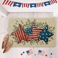 thumbnail image 1 of Yhmxh Patriotic Stars Stripes 4th of July Doormat Rug, 16x24 inch Independence Memorial Day America Front Door Mat, Indoor Outdoor Non Slip Rubber Backing Seasonal Entryway Kitchen Floor Decoration, 1 of 6