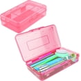 thumbnail image 1 of Yhmxh Pencil Box, Clear Pencil Case, Large Capacity Plastic Hard Pencils Case Crayon Box with Snap-Tight Lid Stackable for Pens Pencils Office Supplies Stationery Storage Organizer Box, 1 of 7