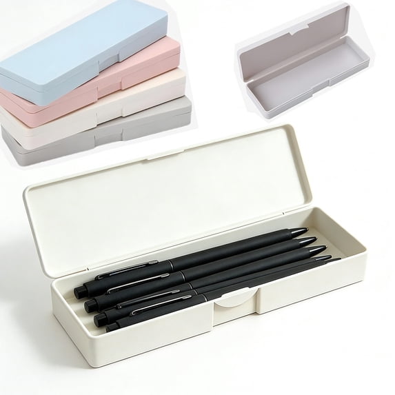 Yhmxh Pencil Box Hard Pencil Case with Snap-Tight Lid, Stackable Plastic Box for Marker, Multipurpose Brushes Box Cosmetic Pencil Cases, Travel Toiletry Cases for Stationery Storage Organizer