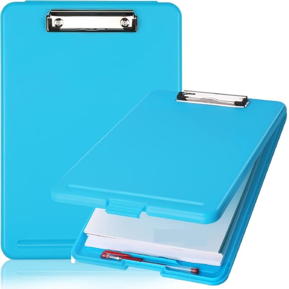 Yhmxh Plastic Clipboard with Storage, Storage Clipboard with Metal Clip, Foldable Portable Writing Boards for Nurse, 8.5x11 Paper Clip Boards, A4 Clipboards Case for Office Supplies Clip Board Case
