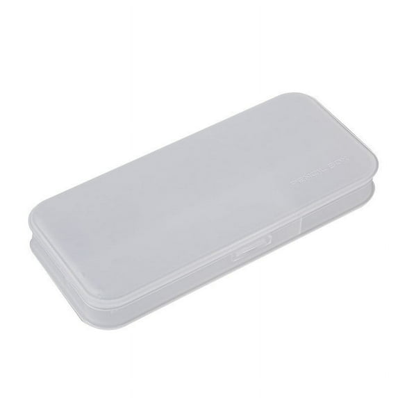 Yhmxh Plastic Pencil Case Transparent Plastic Stationery Case Frosted Clear Pencil Box with Hinged Lid Small Pencil Box Plain White Pencil Case Storage Box for Office Home Supplies