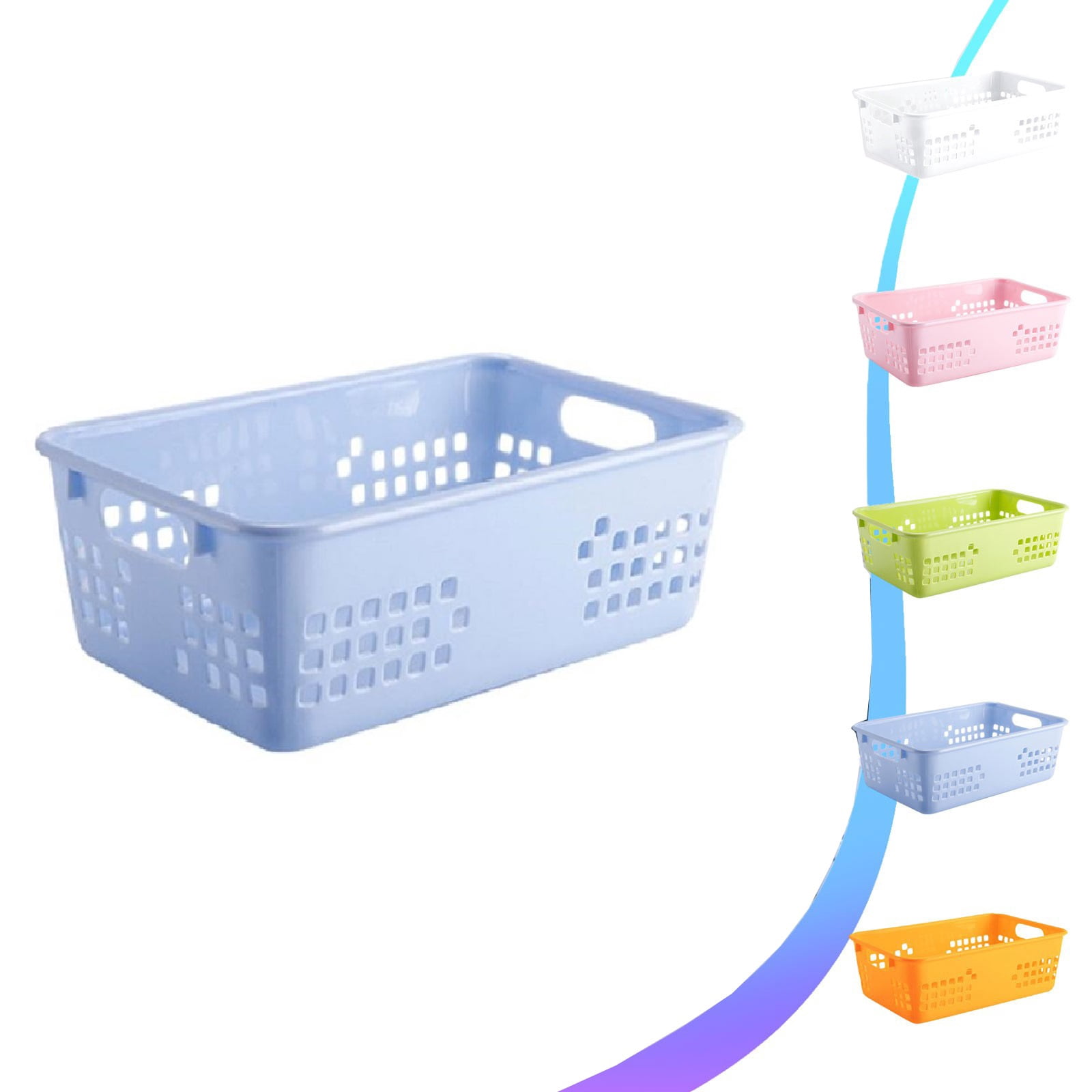 Soddeph Plastic Storage Baskets - 3-Pack, Black Woven Organizer Bins With Handles For Pantry, Cabinet, Bathroom, Under-Sink - View #2