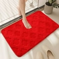 thumbnail image 1 of Yhmxh Plush Bathroom Rug, Extra Thick & Soft Microfiber Shaggy, Machine Washable Bath Mats, Absorbent Bath Rugs, Non-slip Rubber Backing Bath Mat for Bathroom Floor, Tub and Shower (Watermelon Red), 1 of 6