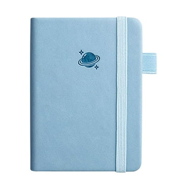 Yhmxh Pocket Small Notebook Journals, PU Leather Hardcover Mini Cute Hardcover Notepad Office Supplies with Pen Holder, 3.8" x 5.7" 2025 Pocket Planner Notebook, (A6, Light Blue)