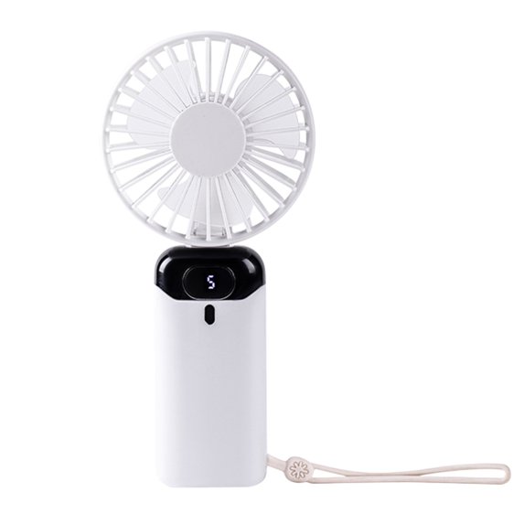 Yhmxh Portable Handheld Fan, High Speed USB Rechargeable Cooling Mini Fan, Adjustable 90° Foldable Head Fan with Digital Display, Portable Personal Fan for Makeup, Office, Travel, Gifts for Women