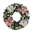 thumbnail image 1 of Yhmxh Pre-Lit Christmas Wreath for Front Door, Lighted Xmas Wreath with 60 LED Lights, Berries & Pine Battery Operated Artificial Christmas Wreath Decoration for Outdoor Home Window Wall (12 inches), 1 of 6