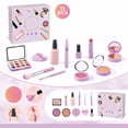 thumbnail image 1 of Yhmxh Pretend Fake Makeup Kit for Little Girls Toddlers, Realistic Pretend Makeup Toys with Storage Box, Pretend Makeup Kits Play Set for Kids 3 4 5 6 Year Old Birthday Christmas Gifts, 1 of 6