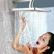 Yhmxh Rain Shower Head, High Flow Stainless Steel Square Rainfall ShowerHead, High Pressure Design, Large Stainless Steel Rainfall Showerhead-Waterfall Full Body Coverage