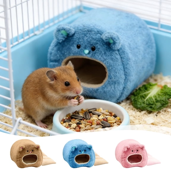 Yhmxh Rat Hamster Warm Bed House Cusion Fleece Hut Hanging Hammock Cute Toy Nest, Winter Rat Hamster Bed Winter Rat Hamster Bed