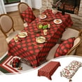 thumbnail image 1 of Yhmxh Red Green Checkered Rectangle Table Cloth for Dining Tables, Reusable Tartan Plaid Tablecloths Christmas Tabletop Decor Gingham Buffalo Check Table Cover for Holiday, Kitchen, Picnic 55x95Inch, 1 of 7