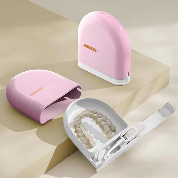 Yhmxh Retainer Case with Vent Holes, Pull-out Slim Aligner Case,Compatible with Invisalign, Mouth Guard Set, Fashion Orthodontic Retainer Case with Retainer Removal Tool and Brush