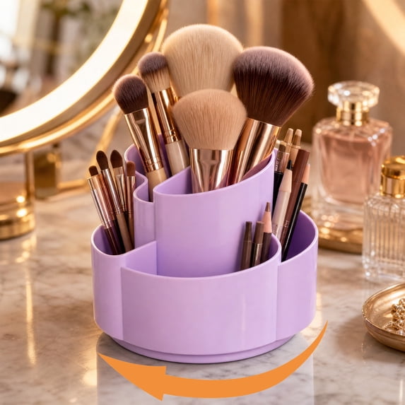 Yhmxh Rotating Desk Organizer, 360° Rotating Pencil Pen Holder for Desk, Large Capacity Pencil Cup with Multiple Slots Pencil Organizer, Art Supply Storage Box Caddy for Office and Home