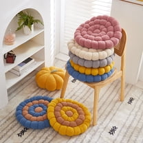 Yhmxh Round Chair Pad Seat Cushion Solid Fleece Color Seat Pad Indoor Floor Cushion Thickened Soft Warm Chair Cushion Pad for Home Kitchen Dining Room Office 16 inch/40 cm