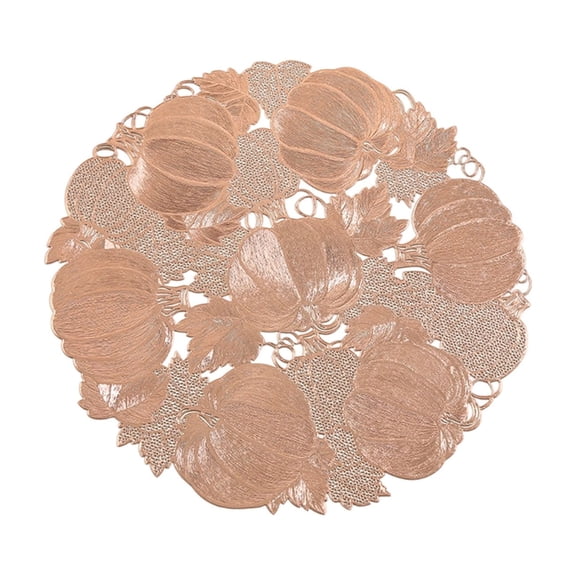 Yhmxh Round Hollow Pumpkin Vinyl Placemats, Fall Harvest Decorative Table Place Mats, Heat Resistant Non-Slip Table Mats for Dining Table Thanksgiving Dinner Home Kitchen Table Decor 14.96 inch