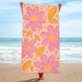 thumbnail image 1 of Yhmxh Sand Free Beach Towel, 27.5x55 Inch Microfiber Thin Lightweight High Absorbent Pool Towels with Flower Pattern, Quick Dry Sturdy Travel Supplies for Swimming Pool Party, Yoga, Hiking, Camping, 1 of 5