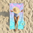 thumbnail image 1 of Yhmxh Sand Free Pool Towels, 32x63 Inch Oversized High Absorbent & Quick Dry Beach Blanket with Shell Pattern, Microfiber Sturdy Beach Mat for Swimming Pool Party, Yoga, Hiking, Camping, 1 of 5