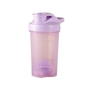 Yhmxh Shaker Bottle, Clear Protein Shaker Cup with Mixing Ball, 16.5OZ Leak-Proof Extra-Durable Gym Bottle with Scale Marks for Work Out, Portable BPA Free Shaker for Protein Power Shakes Purple