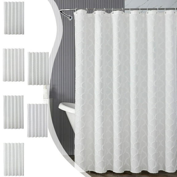 Yhmxh Shower Curtain for Bathroom 72"x72", Modern Farmhouse Shower Curtains with Tufted Pleat Floral, Elegant Decorative Shower Curtains Set with 12 Hooks, Soft & Waterproof Bath Curtain