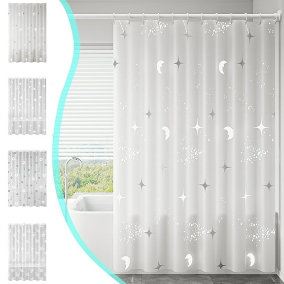 Yhmxh Shower Curtain Liner, White Waterproof PEVA Shower Curtains with 13 Hooks and 12 Rust Proof Grommets, 72x72 Weighted Shower Liner Shower Curtains for Shower Stall, Bathtubs (Machine Washable)