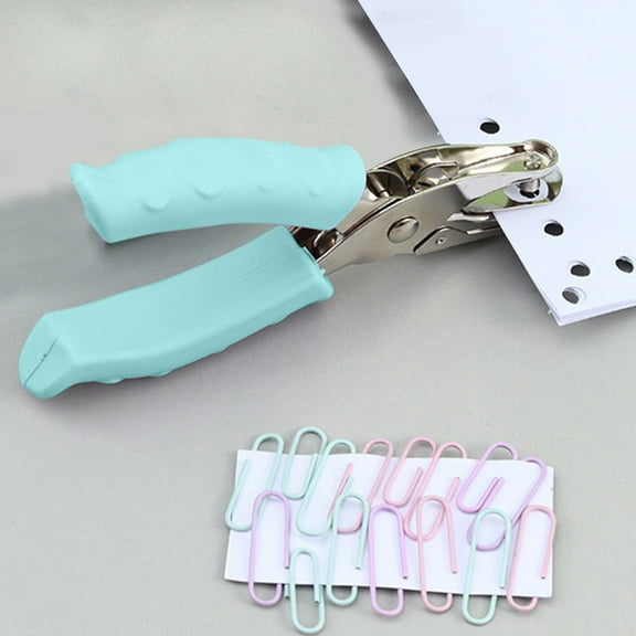 Yhmxh Single Hole Punch Handheld Hole Puncher, Portable 1/4 Inch Round Hole Punch Plier with Non-Slip Soft Grip Handles for Paper, ID Card, Scrapbooking, Crafts, Office Binding Supplies